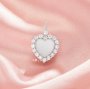 9MM Keepsake Breast Milk Resin Heart Bezel Pendant Settings,Solid 14K 18K Gold Pendant Charm,Moissanite Art Deco Pendant,DIY Pendant Supplies 1431503