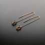 1Pair Multiple Size Oval Bezel Solid 925 Sterling Silver Gemstone Prong Earrings Settings DIY Ear Wire Supplies Findings Rose Gold Plated 3.7'' 1706033