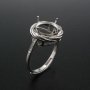 10MM Round Prong Ring Settings Solid 925 Sterling Silver DIY Adjustable Ring Bezel for Gemstone 1212068