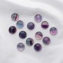 5Pcs 12MM Round Fluorite Cabochon,Green Purple Semi Precious Gemstone DIY Jewelry Supplies 4110190