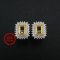 4x6MM Rectangle Prong Studs Earrings Settings Gold Plated Solid 925 Sterling Silver Bezel for Gemstone DIY Supplies 1702225