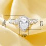 Halo Pear Simulated Diamond Ring With 6x8MM Pear White Cubic Zirconia,Solid 925 Sterling Silver Ring,Art Deco Pave CZ Stone Pear Ring 6230057