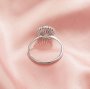 Halo Round Pin Ring Settings For Half Drilled Pearl Bead,Solid 925 Sterling Silver Ring For Half Drilled Beads,Pave Moissanite Ring,DIY Ring Supplies 1215103