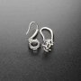 1Pair 5-8MM Round Solid 925 Sterling Silver DIY Prong Hook Earrings Settings Bezel 1702196