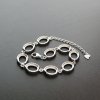 1Pcs 8X10MM Oval Bezel Solid 925 Sterling Silver Bracelet Settings DIY Supplies 6''+2'' Extension 1900213