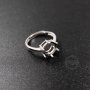 1Pcs 4-12MM Round Cz Stone Prong Setting 925 Sterling Silver Bezel Tray Adjustable Ring Settings 1212035