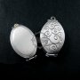 5pcs 20x30mm antiqued silver plated brass wave engraved vintage style oval photo locket pendant charm DIY 1123014