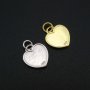 12MM Heart Bezel Settings for Breast Milk Resin Solid Back Gold Plated 925 Sterling Silver Pendant DIY Supplies 1431088