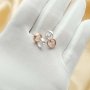 8MM Round Simple Studs Earrings,Full Moon Circle Solid 925 Sterling Silver Rose Gold Plated Earrings 1706101