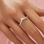 Curved Moissanite Stackable Ring,Solid 14K 18K Gold Ring,Stackable Ring,Moissanite Marquise Art Deco Ring,Stacker Ring,DIY Ring Supplies 1295004