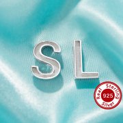Keepsake Breast Milk Resin Initial Letter Channel Bezel Pendant Settings,Solid 925 Sterling Silver Pendant Charm,Minimalist Letter Pendant,DIY Pendant Supplies 1431482-1