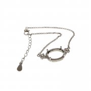 1Pcs 10X14MM Rose Gold 925 Sterling Silver Oval Prong Bezel Settings Bracelet DIY Supplies 1900207