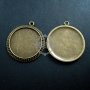10pcs 25mm vintage antiqued bronze round pendant base tray settings for cabochon DIY jewelry supplies 1411045