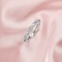 Dainty Natural Moonstone June Birthstone Stackable Ring Wedding Engagement Band Antiqued Marquise Eternity Ring Rose Gold Plated Solid 925 Sterling Silver with Moissanite Diamond 1294252