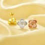 4MM Keepsake Breast Milk Resin Round prongs Studs Earrings Settings,Flower Solid 925 Sterling Silver Rose Gold Plated Earrings,DIY Earring Supplies 1706229