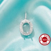 Halo Oval Prong Pendant Settings,Solid 925 Sterling SilverPendant Charm,Moissanite Art Deco Pendant Charm,DIY Pendant Bezel For Gemstone 1421246