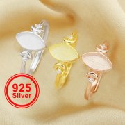 5x10MM Keepsake Breast Milk Resin Marquise Bezel Ring Settings,Moon Solid 925 Sterling Silver Rose Gold Plated Ring,Full Moon Deco Ring,DIY Ring Supplies 1294601