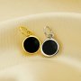 6MM Round Black Epoxy Charm,Solid 925 Sterling Silver Gold Plated Pendant Charm,DIY Charm Supplies 1431190