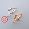 8MM Round Prong Ring Settings Bypass Shank Solid 925 Sterling Silver Rose Gold Plated Set Size DIY Ring Bezel for Gemstone Supplies 1210102