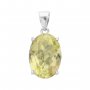 10x14MM Oval Lemon Quartz Pendant Charm,Solid 925 Sterling Silver Charm,November Birthstone Pendant 1421199