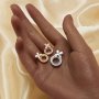 Halo Round Prongs Pendant Settings,Lucky Four Leaf Clover Solid 925 Sterling Silver Rose Gold Plated Charm,Flower Deco Pave CZ Stone Charm,DIY Pendant Supplies 1411355