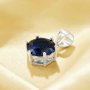 Minimalist Solitaire Round Pendant With 8MM Simulated Sapphire,Solid 925 Sterling Silver Pendant Charm,September Birthstone Round Pendant Charm 6110177