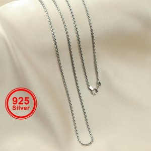 2MM Round Cable Necklace Chain Antiqued Solid 925 Sterling Silver Necklace DIY Jewelry Supplies 1320022