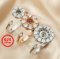 Halo Round Prong Ring Settings Rotating Keepsake Resin Rose Gold Plated Solid 925 Sterling Silver DIY Adjustable Ring Bezel Supplies 1294360