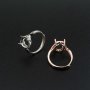 1Pcs Multiple Size Split Shank Oval Prong Bezel Rose Gold Plated Solid 925 Sterling Silver Adjustable Ring Settings for Moissanite Gemstone DIY Supplies 1224028