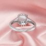 Keepsake Breast Milk Resin Birthstone Ring Settings,Cushion Square Bezel Ring,Solid Back 925 Sterling Silver Ring,Split Shank Ring,DIY Ring Supplies 1294713