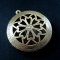 5pcs 33MM vintage bronze antiqued flower engraved round photo locket pendants DIY supplies 1111045