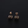 1Pair Multiple Size Prong Bezel Rose Gold Plated Solid 925 Sterling Silver Studs Earrings Blank Settings for Gemstone Moissanite 1706043