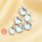 Simulated Glass Moonstone Charm,Round/Heart/Oval Solid 925 Sterling Silver Gold Plated Pendant Charm,DIY Pendant Charm Supplies 1431201