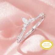 Curved Moissanite Stackable Ring,Solid 14K 18K Gold Ring,Vintage Styles Stacker Ring,Stackable Ring,DIY Ring Supplies 1294999