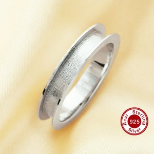 Keepsake Resin Ashes Channel Ring Settings,Solid 925 Sterling Silver Ring,Channel Bezel Ring Settings,DIY Ring Supplies 1294690