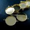 10pcs 20mm setting size 14K light gold plated brass round bezel tray with two loops 1411065