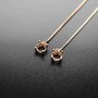 1Pair 5-8MM Round Bezel Solid 925 Sterling Silver Gemstone Prong Earrings Settings DIY Ear Wire Findings Rose Gold Plated 3'' 1706031