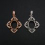 8x10MM Oval Prong Pendant Settings Vintage Flower Rose Gold Plated Solid 925 Sterling Silver Charm Bezel for Gemstone 1421166