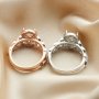 6x8MM Keepsake Breast Milk Resin Pear Ring Settings Stackable Birthstone Solid 925 Sterling Silver Rose Gold Plated Stacker DIY Supplies 1294407