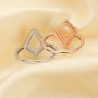 7x10MM Halo Kite Cut Prong Ring Settings,Art Deco Solid 925 Sterling Silver Rose Gold Plated Ring,Halo Pave CZ Stone Ring,DIY Ring Supplies 1294684