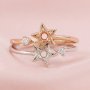 3MM Round Prong Ring Setttings Star Memory Jewelry Solid 14K 18K Gold DIY Ring Blank Wedding Band for Gemstone 1215018-1