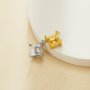 6MM Square Prongs Bezel Pendant Settings,Yellow Gold Plated Stainless Steel Pendant Charm,Minimalist Square Pendant,Simple Square Pendant Blank 1431454