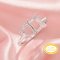 Two Stones Toi Et Moi Prong Ring Settings,Solid 14K 18K Gold Ring,Minimalist Ring DIY Ring Supplies 1295054