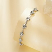 Keepsake Breast Milk Resin Round Bezel Blank Bracelet Settings,4MM 12 Stones Stainless Steel Bracelet Supplies 1900328