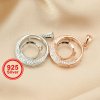 Keepsake Breast Milk Resin 10MM Round Prong Pendant Blank Bezel Settings Full Moon Rose Gold Plated Solid 925 Sterling Silver DIY Charm Supplies 1411299