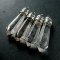 4pcs 8x34mm faceted pillar crystal quartz stick stone pendant charm DIY jewelry findings supplies with silver bail 1820195