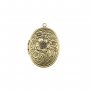 5Pcs 23x29mm brass antiqued silver,bronze,silver flower engraved vintage oval photo locket pendant charm supplies 1121052