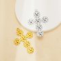 6 Stones Keepsake Breast Milk Resin Round Bezel Cross Pendant Settings,Stainless Steel Yellow Gold Silver Cross Pendant,DIY Pendant Blank 1411476