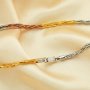 4MM Twist Snake Chain Necklace,Five Twist Snake Chain,Solid 925 Sterling Silver Rose Gold Plated Necklace Chain,Simple Choker Chain 16Inches 1320034