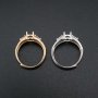 1Pcs 5x7MM Oval Bezel Rose Gold Plated Solid 925 Sterling Silver DIY Adjustable Prong Ring Settings Blank 1210062